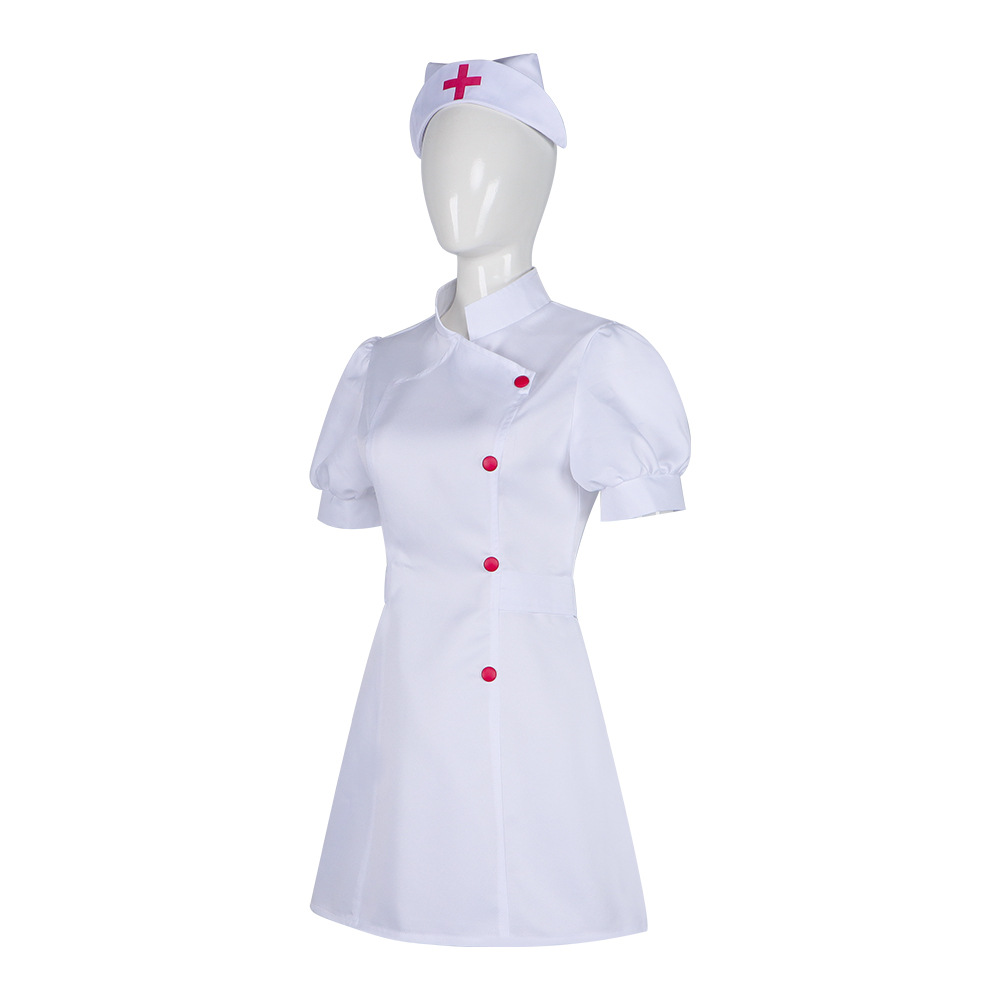 Medical Lab Units - 여성용 간호사 복장 세트 흰색 반팔