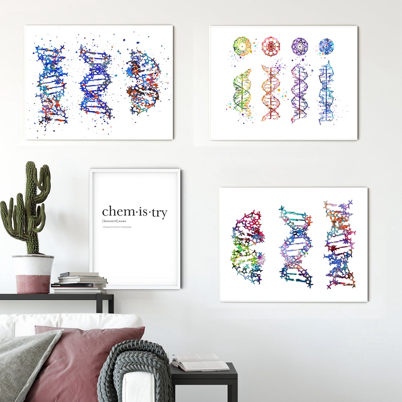 Medical Lab Posters - DNA 분자 인쇄 현대 의료 벽