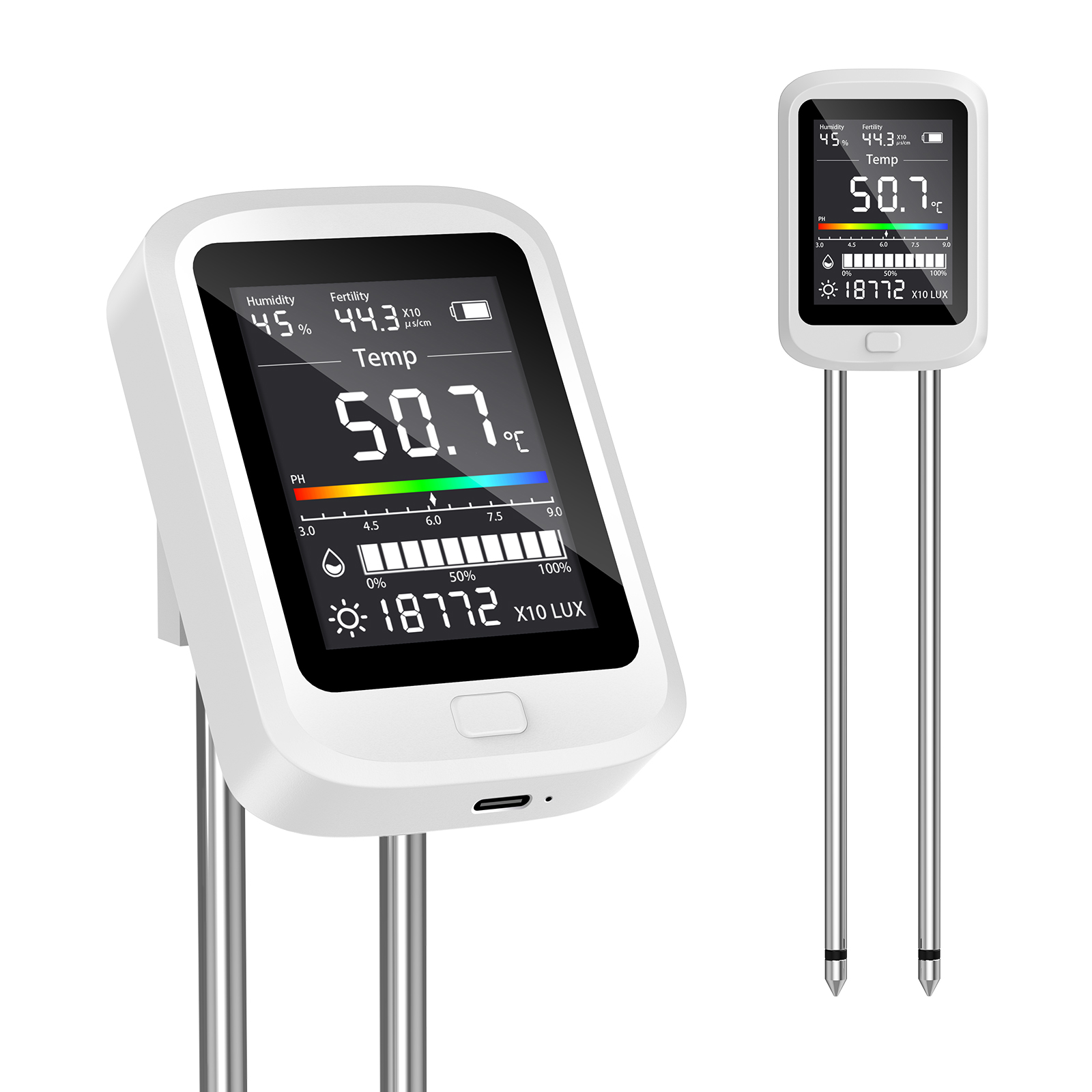 Ph Meter - 6-in-1 토양 수분 측정기, 식물용 습도계,
