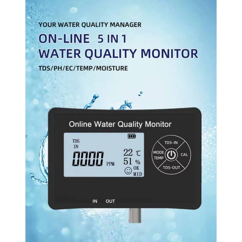 온라인 5 in 1 TDS/PH/온도/EC/온도/습도  - Ph Meter 리뷰 및 가격